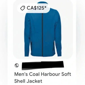 COAL HARBOUR  soft shell jacket men XS turquoise blue color, fleece line